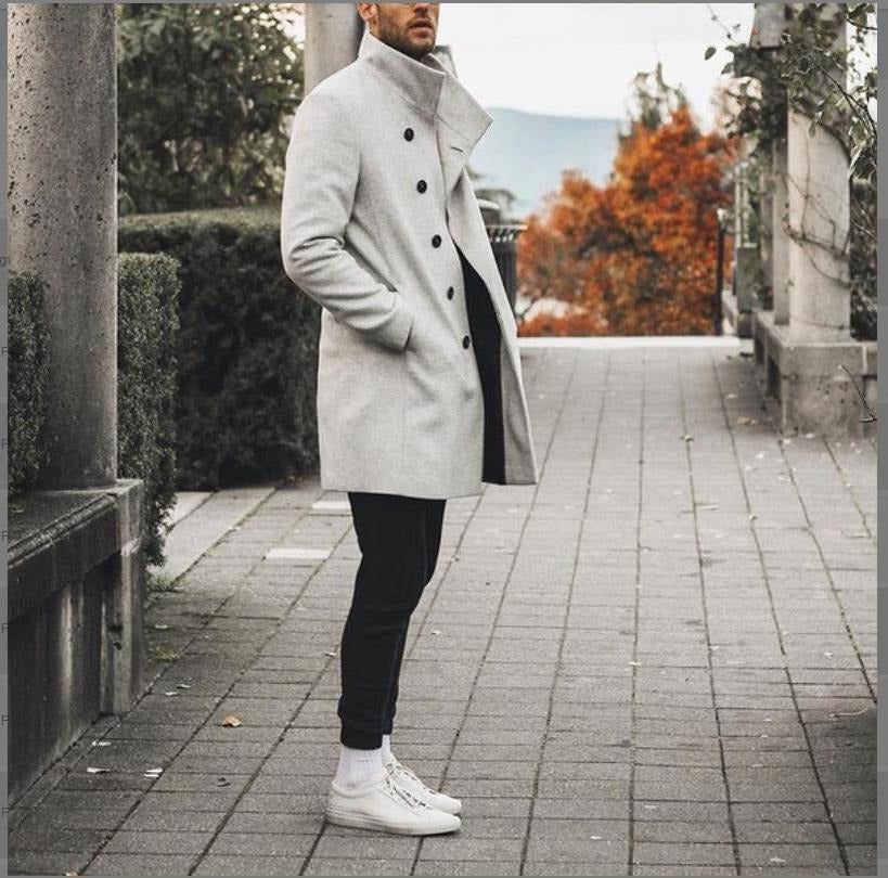 Hochwertiger Herren Wollmantel Winter Schöner neuer Designmantel | K5