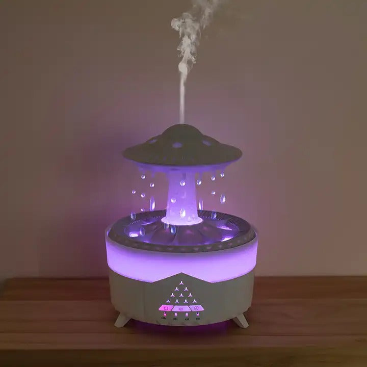Fernbedienung Regentropfenwolke Luftbefeuchter 7 Farben LED Lampe UFO Aroma Diffusoren | X01