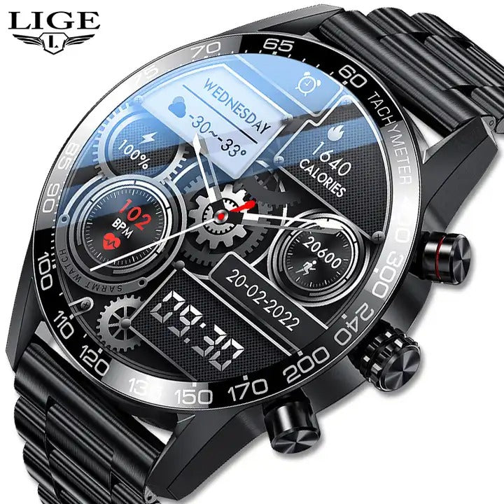 Herren-Smartwatch mit AMOLED-HD-Bildschirm und Bluetooth-Anruffunktion | BW0408