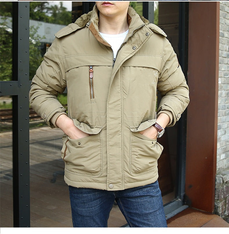 Gepolsterte Parkajacke für Herren im Freien, dicke, warme Winterjacke aus Wolle, Oberbekleidung, Windjacke, Parka-Mäntel | 1133