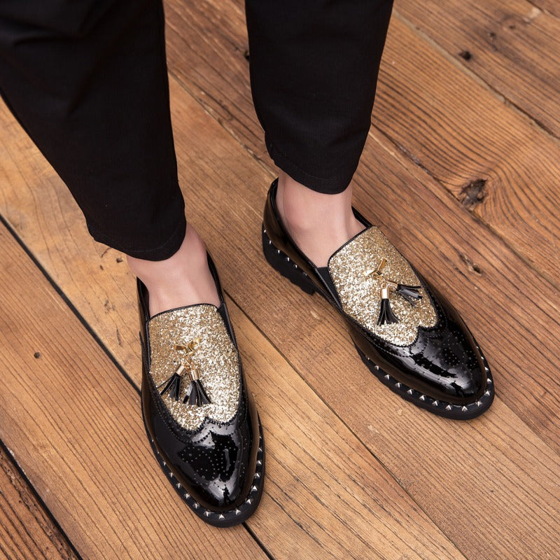 Elegante Herrenschuhe aus echtem Leder im Brautdesign
