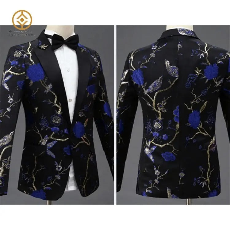 Herren Jacquard Anzug Business Hochzeit Party Smoking Kleid Blazer Hose Slim Fit Smoking | 1003