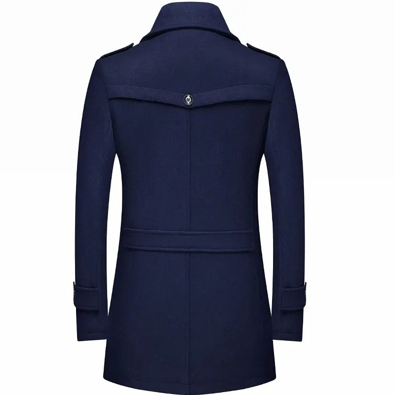 Herren-Windjacke aus dicker Wolle mit Schalkragen, mittellang, für warme Wintertage | 1906