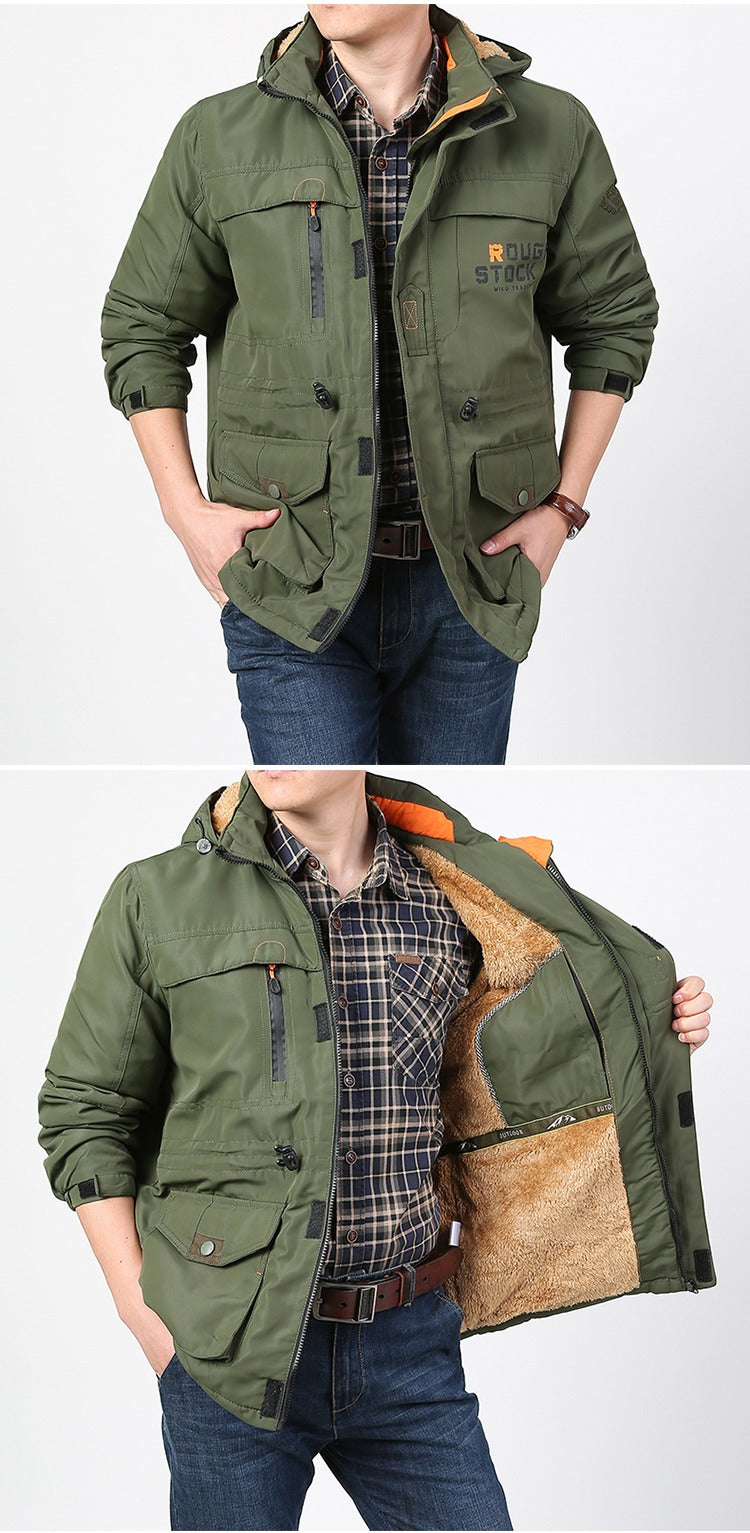 Winter Pufferjacke Plaid Baumwolle Militär Kampf Outdoor Taktischer Parka Mantel mit Kapuze | 086