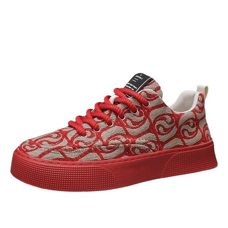 Herren Freizeitschuhe aus besticktem Stoff, niedrige Sneakers, weiche Sohle, trendige Sportschuhe | T24