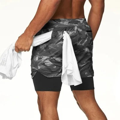 Gemütliche, kurze, sportliche Sportshorts für Herren mit Taschen, elastische Freizeitshorts | DK-858