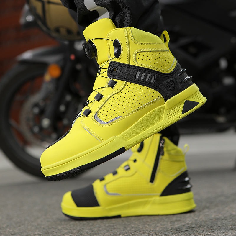 Atmungsaktive Motorradstiefel aus Leder, sturzsichere Straßenrenn- und Parkour-Reitschuhe | 229