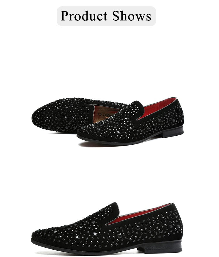 Herren Diamond Wingtip Loafers Casual Hochzeitsschuhe | A2362