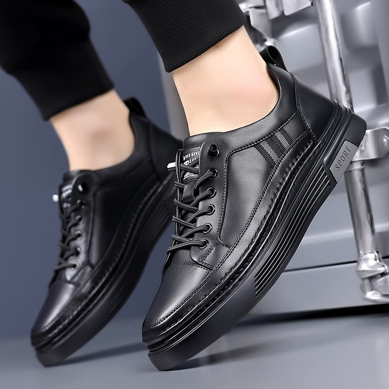 Leder-Sneakers, lässig, spitze Zehenpartie, bequem, atmungsaktiv, Schnürschuhe | L8081