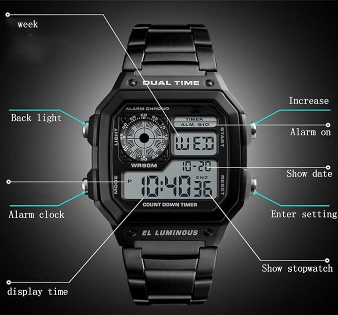 Herren Digitaluhren Militär Sport Elektronische Top-Marke Luxusuhr Wasserdichte Uhr | 1335