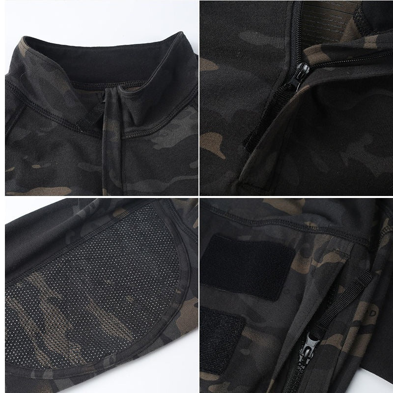 Taktisches Langarmhemd für Herren, Airsoft, Militär, Camo-Pullover-T-Shirt | 00856