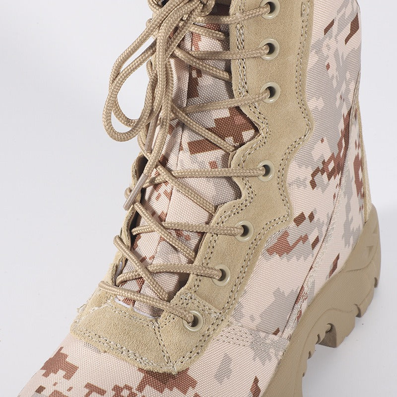 Herren Militärische Taktische Stiefel High-Top Army Camouflage Kampf Wanderschuhe mit seitlichem Reißverschluss | 101