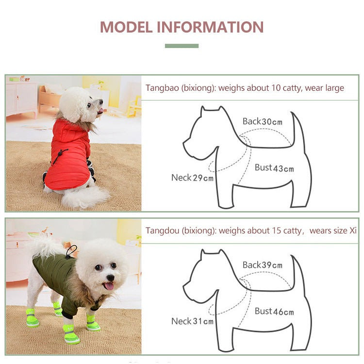 Haustierkleidung Winter Puffermantel Luxus Baumwolle Leichte warme Daunenjacke Hund Zweibein Baumwollanzug Haustierkleidung |