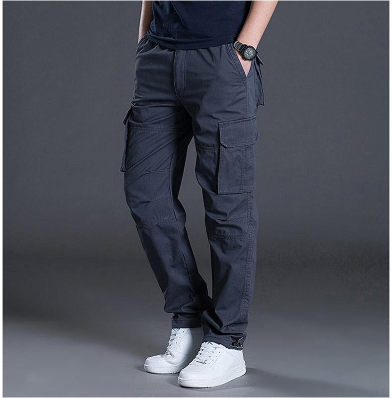 Herren Cargohose Casual Multi Pockets Militär Taktische Lange Hose Outwear Gerade Winterhose | J117