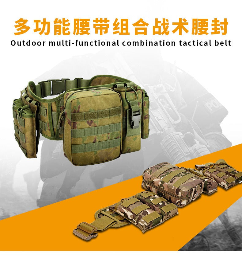 Taktischer Outdoor-Gürtel mit Gurtzeug – Multifunktionale Militär-Hüfttasche | AKM-106