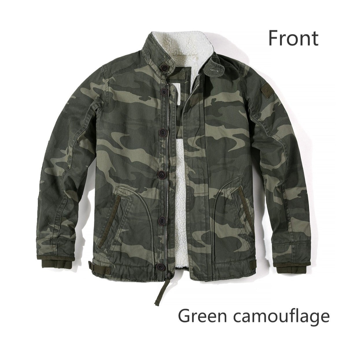 Weiche Premium-Fleecejacke für Herren – Winddichter Camouflage-Outdoor-Mantel mit dickem Plüsch-Innenfutter für ultimative Wärme | 318