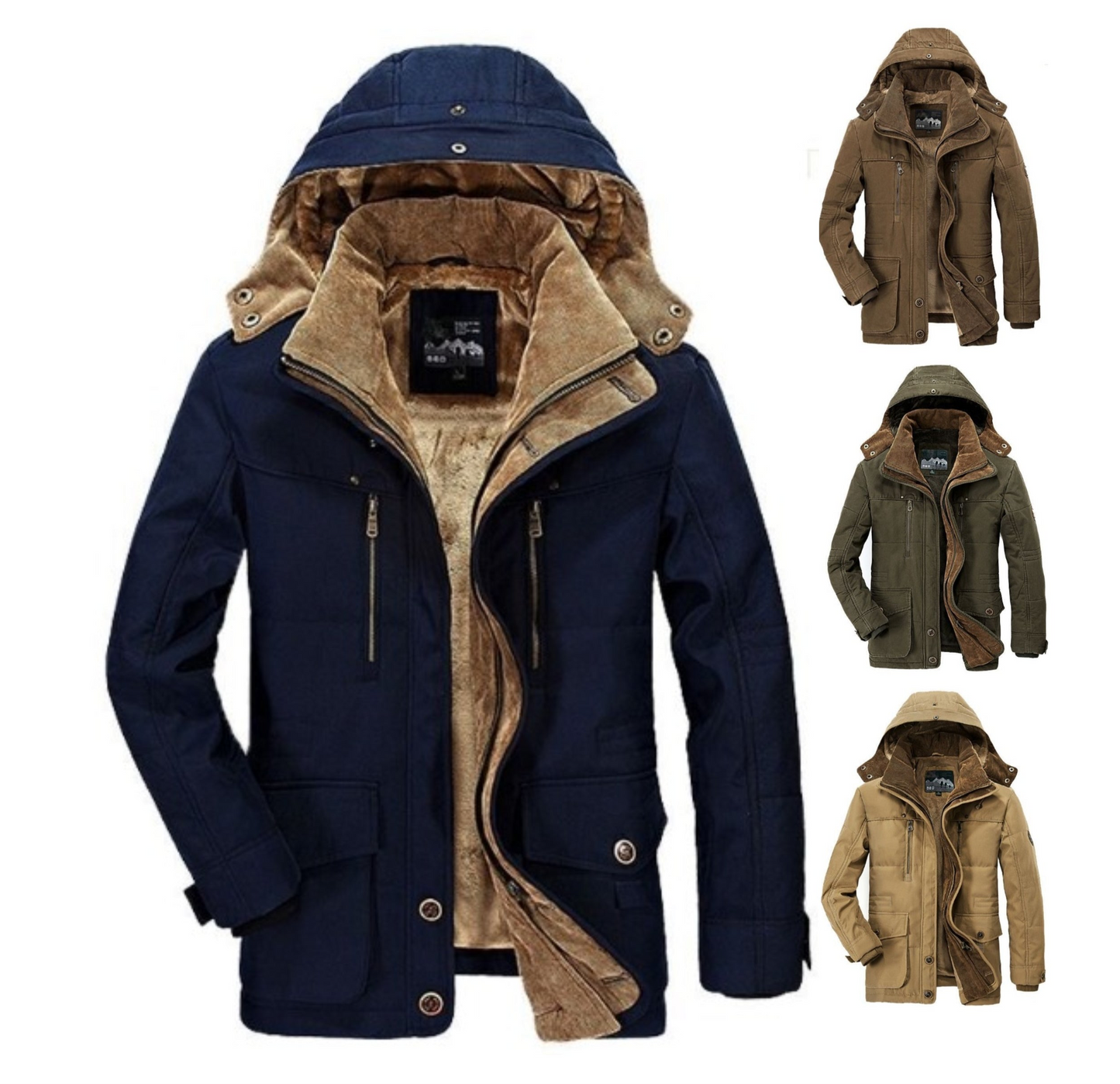 Neue Winterjacke mit dicker, warmer Wattierung aus Baumwolle, Windjacke mit Kapuze, Parka, Übergröße | 13029
