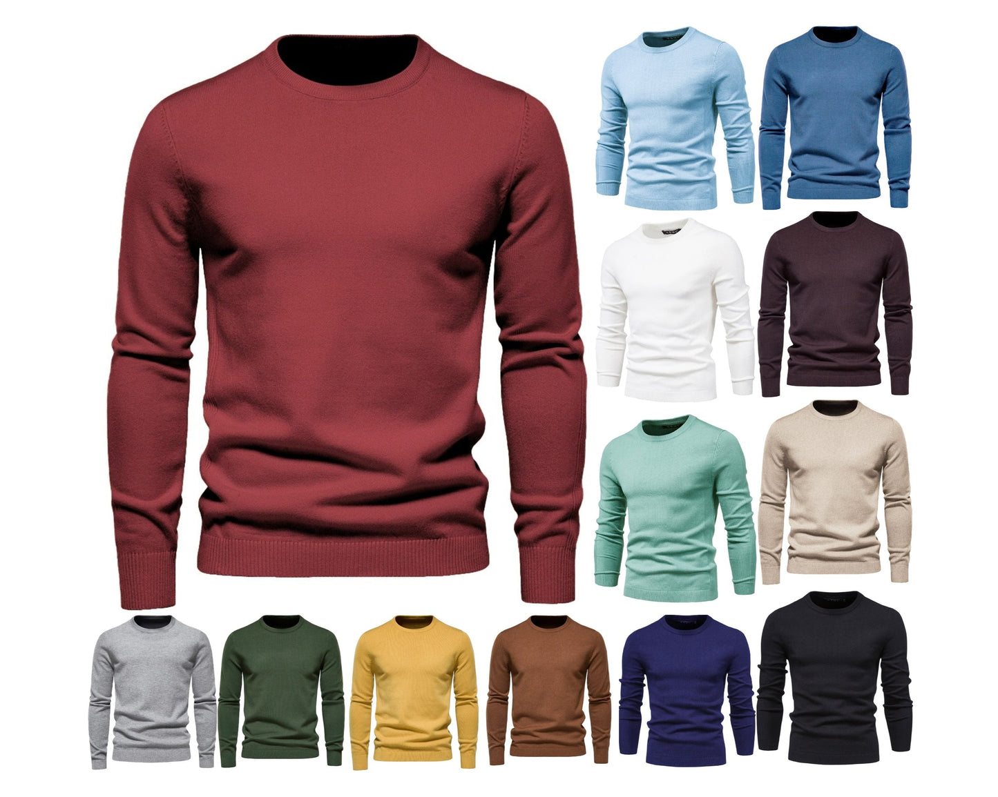 Verdickter Slim Fit Strickpullover für Herren – Rundhalspullover mit dezentem Glanz | LOW001