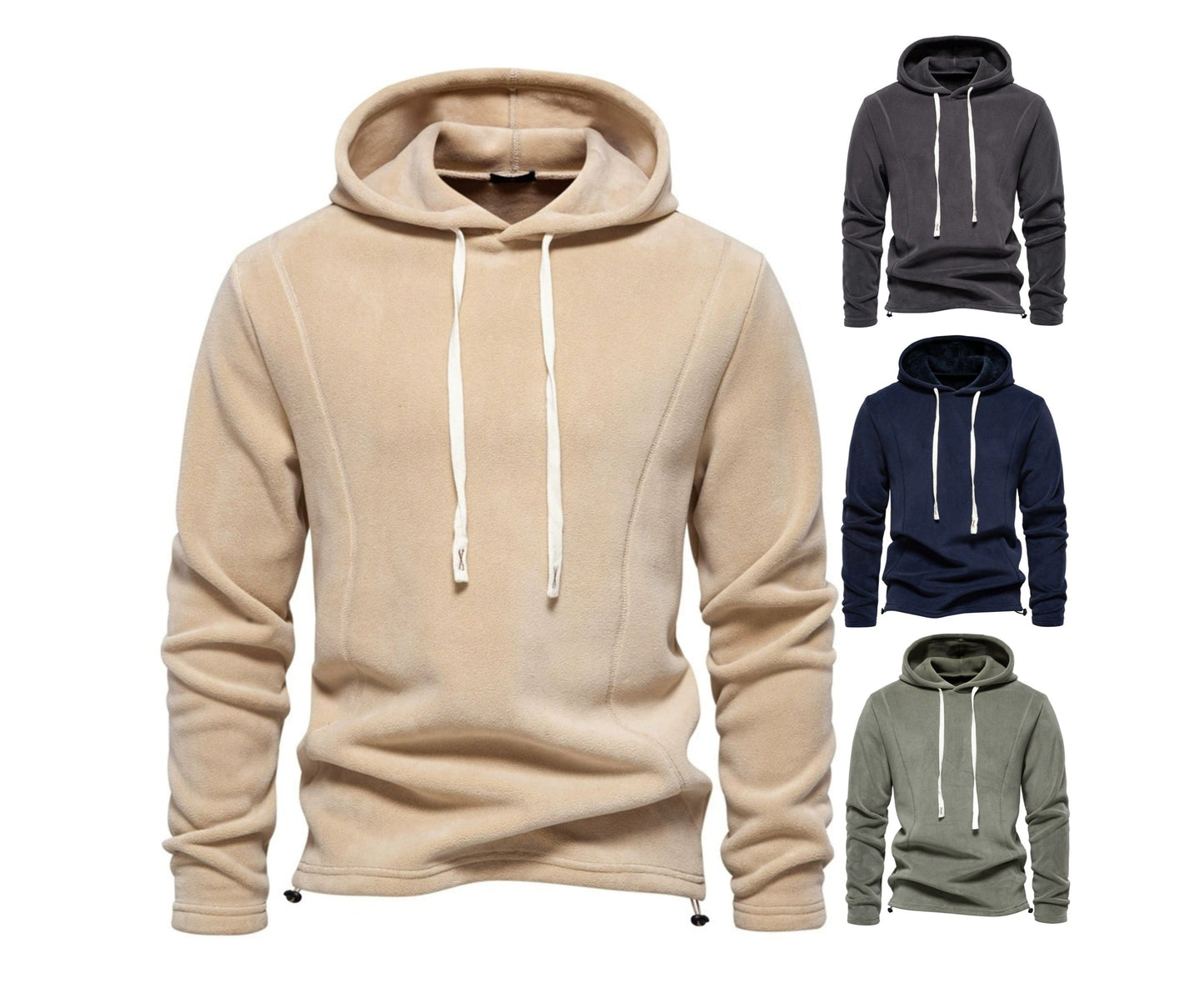 Herren Fleece Hoodie – Warmer Winterpullover mit Kordelzug | HD09