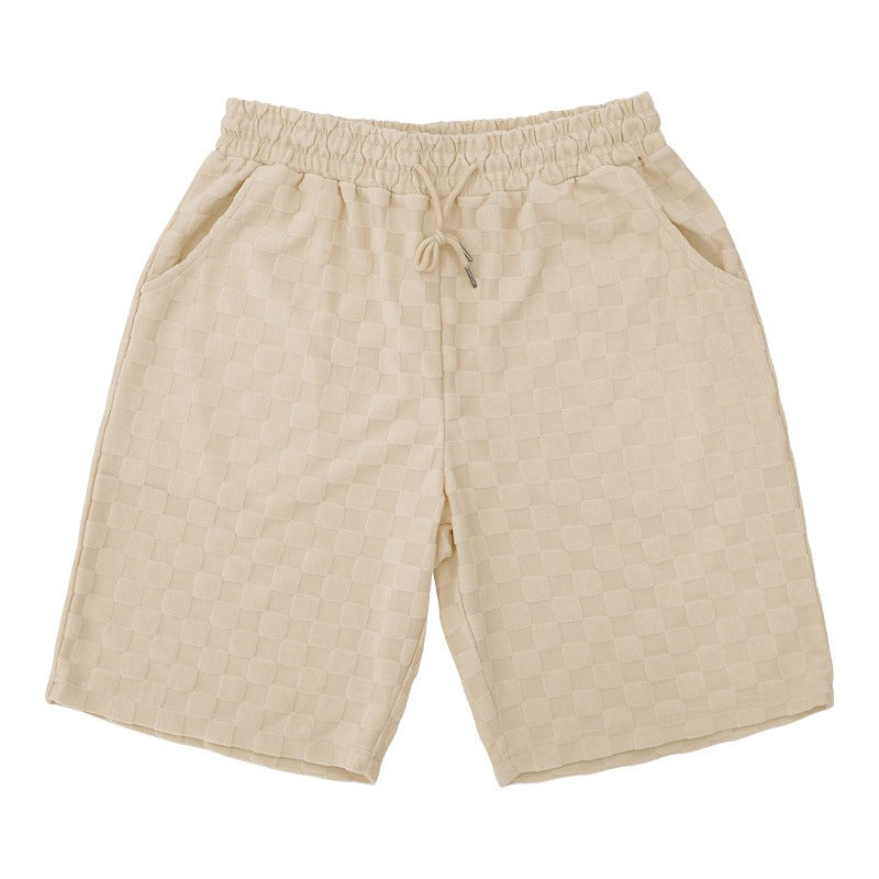 Trendiges Herren-Poloshirt mit Schachbrettmuster und passenden Shorts, zweiteiliges Sommer-Outfit-Set | CW-25