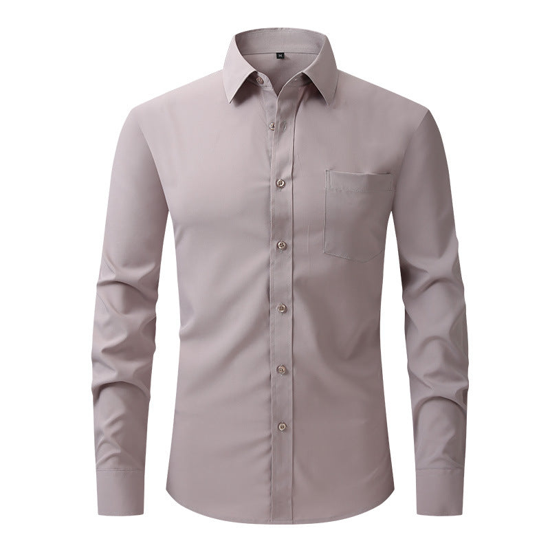 Herren Elastizität Formelles Hemd Langarm Hochzeit Slim Fit Bügelfreie Hemden Top | W7