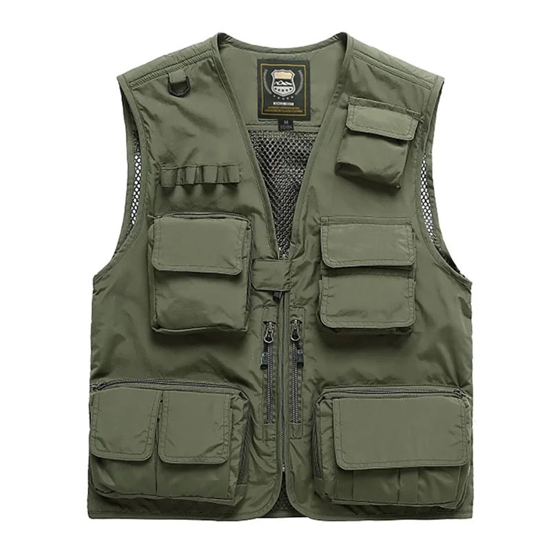 Herren Multi Taschen Cargo Weste Angeln Pullover Für Klettern Camping Wandern Sommer Weste Top