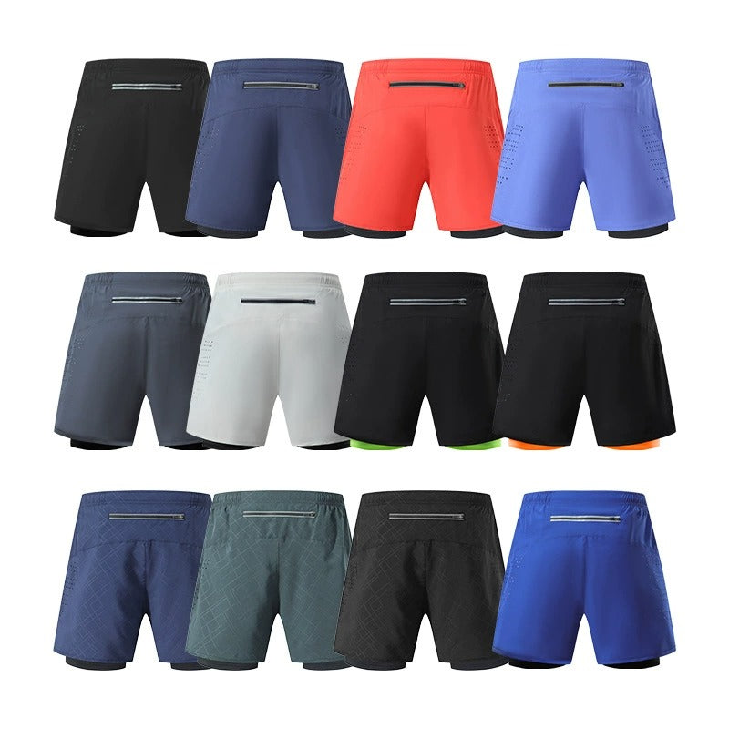 3/4-Laufshorts für Herren – schnelltrocknende, rutschfeste, doppellagige Gym- und Marathon-Shorts | DK22001&WDK22001