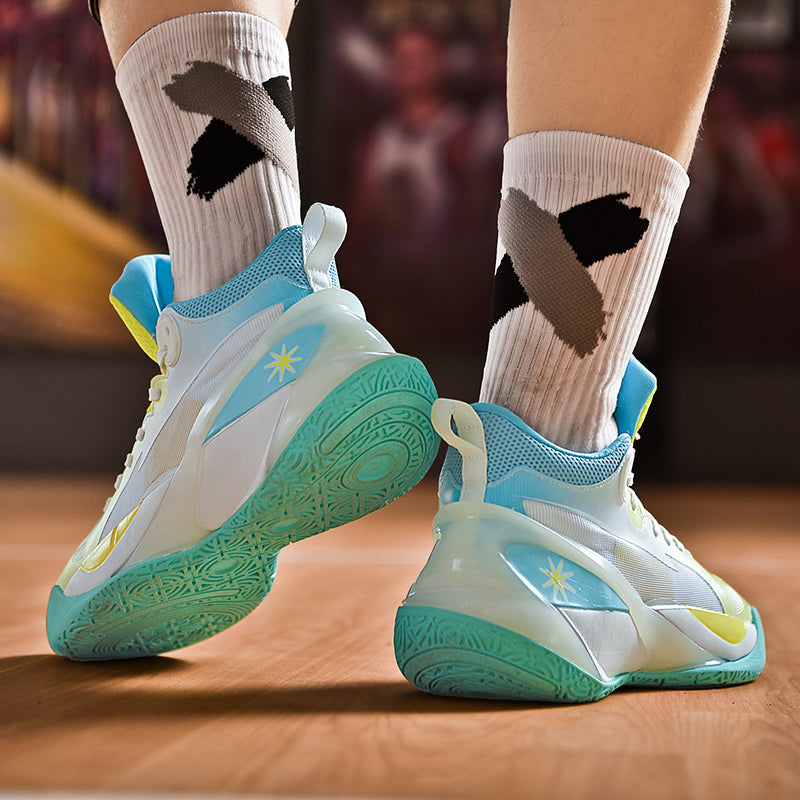 Herren High-Top-Basketballschuhe, leuchtende Sport-Sneaker mit verbessertem Grip für Leistung | 8010