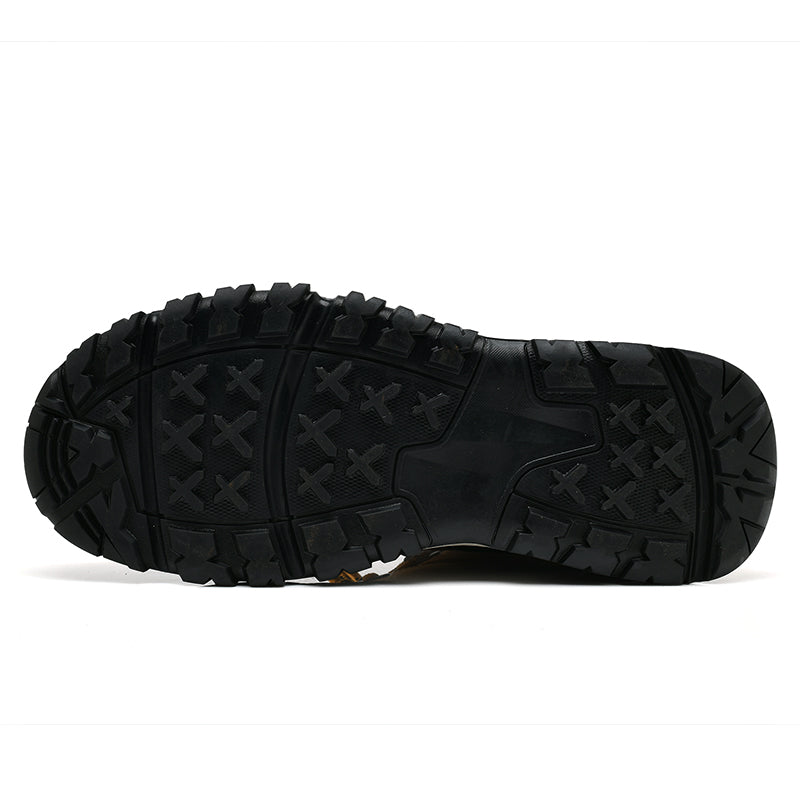Herren-Arbeitsstiefel aus echtem Leder, Outdoor-Sicherheitsstiefel mit dicker Sohle | 6015