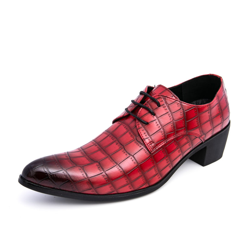 Herrenschuhe mit hohen Absätzen aus Leder – Schnürschuhe für formelle Hochzeiten und Business | 2722