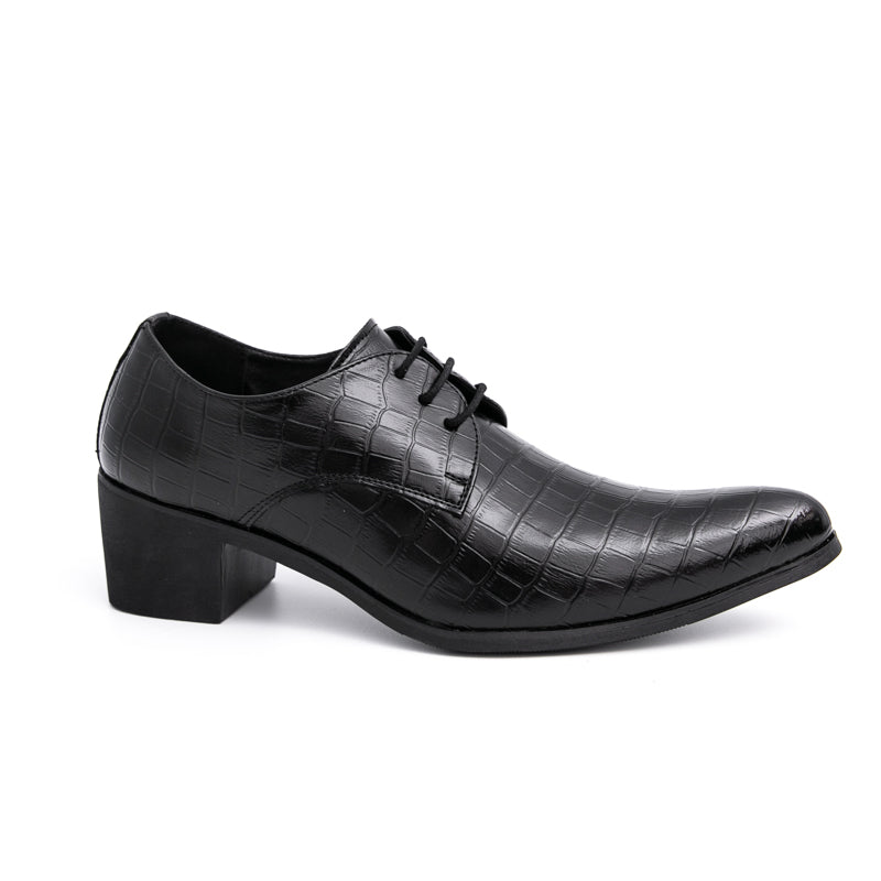 Herrenschuhe mit hohen Absätzen aus Leder – Schnürschuhe für formelle Hochzeiten und Business | 2722