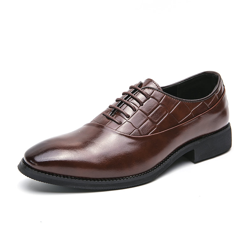 Business Formelle Lederschuhe Schnürschuhe Geprägte Patchwork-Modelle Schuhe | 8786