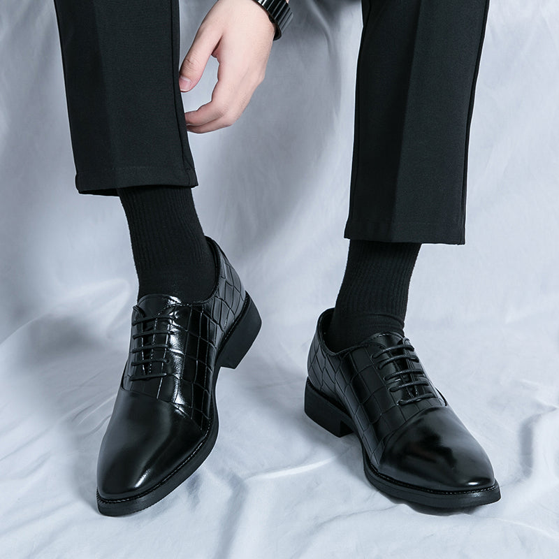 Business Formelle Lederschuhe Schnürschuhe Geprägte Patchwork-Modelle Schuhe | 8786