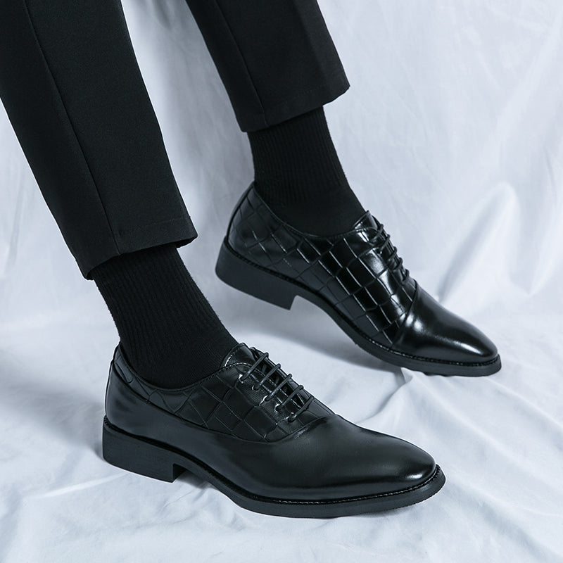 Business Formelle Lederschuhe Schnürschuhe Geprägte Patchwork-Modelle Schuhe | 8786