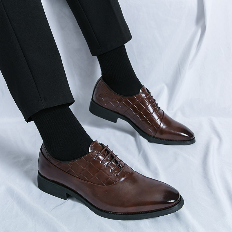 Business Formelle Lederschuhe Schnürschuhe Geprägte Patchwork-Modelle Schuhe | 8786