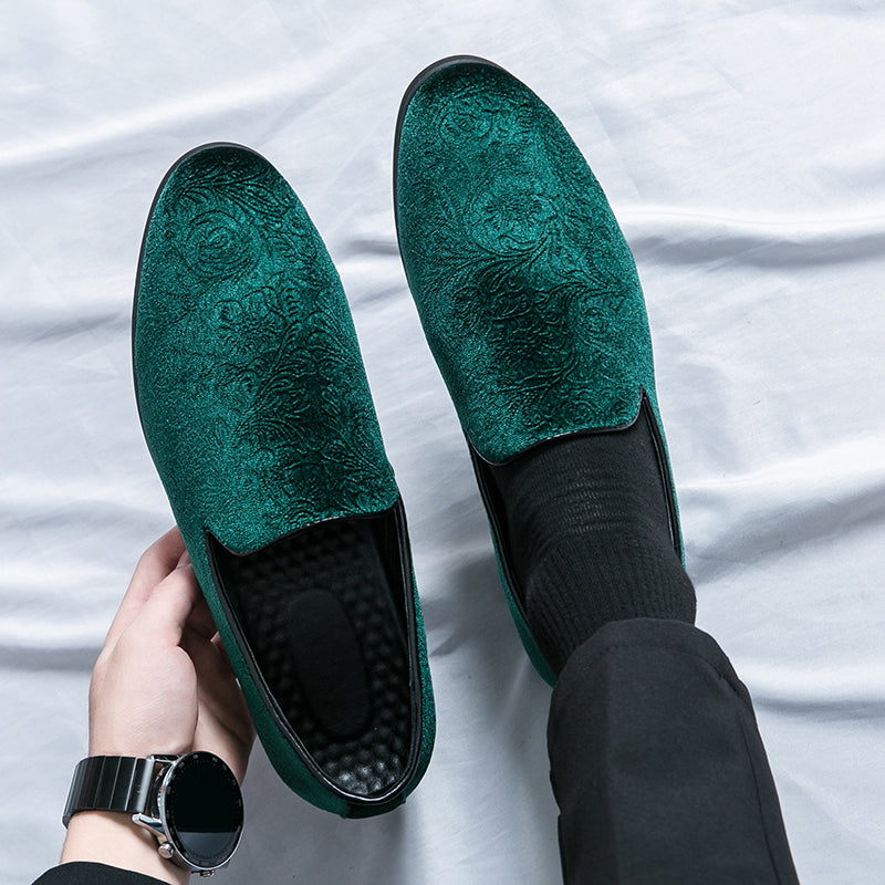 Herrenschuhe mit floralem Wildleder-Steigbügel und Cross Border-Lederschuhe in Übergröße | 2223