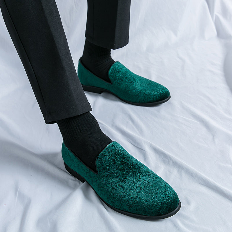 Herrenschuhe mit floralem Wildleder-Steigbügel und Cross Border-Lederschuhe in Übergröße | 2223