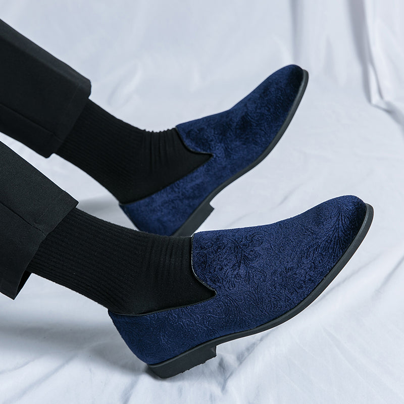 Herrenschuhe mit floralem Wildleder-Steigbügel und Cross Border-Lederschuhe in Übergröße | 2223