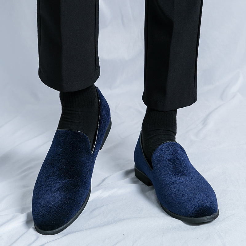 Herrenschuhe mit floralem Wildleder-Steigbügel und Cross Border-Lederschuhe in Übergröße | 2223