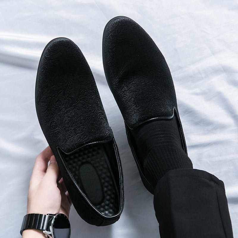 Herrenschuhe mit floralem Wildleder-Steigbügel und Cross Border-Lederschuhe in Übergröße | 2223