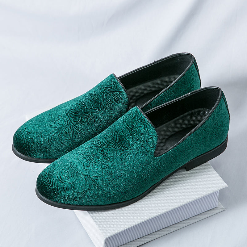 Herrenschuhe mit floralem Wildleder-Steigbügel und Cross Border-Lederschuhe in Übergröße | 2223