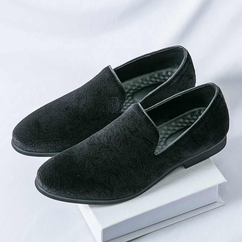 Herrenschuhe mit floralem Wildleder-Steigbügel und Cross Border-Lederschuhe in Übergröße | 2223