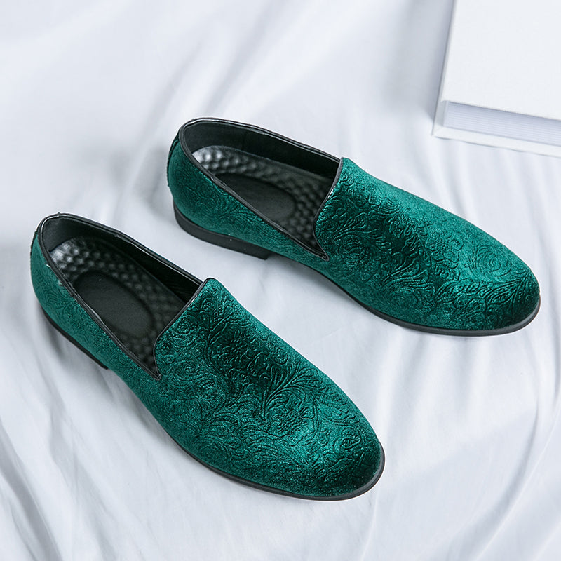 Herrenschuhe mit floralem Wildleder-Steigbügel und Cross Border-Lederschuhe in Übergröße | 2223