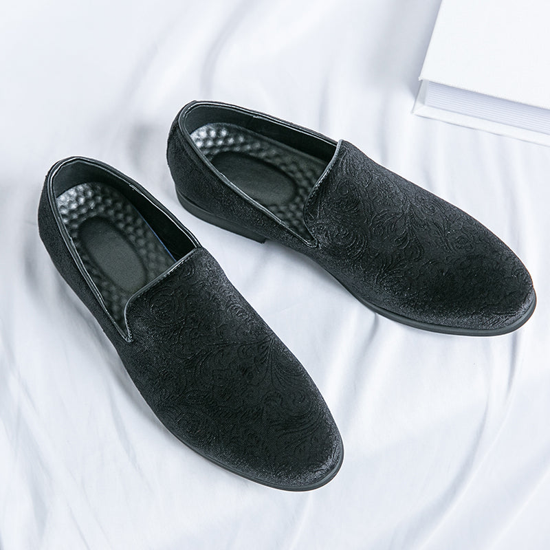 Herrenschuhe mit floralem Wildleder-Steigbügel und Cross Border-Lederschuhe in Übergröße | 2223