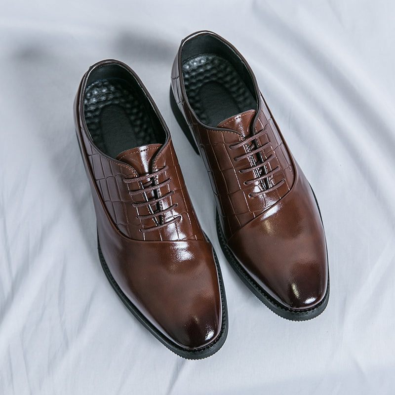 Business Formelle Lederschuhe Schnürschuhe Geprägte Patchwork-Modelle Schuhe | 8786