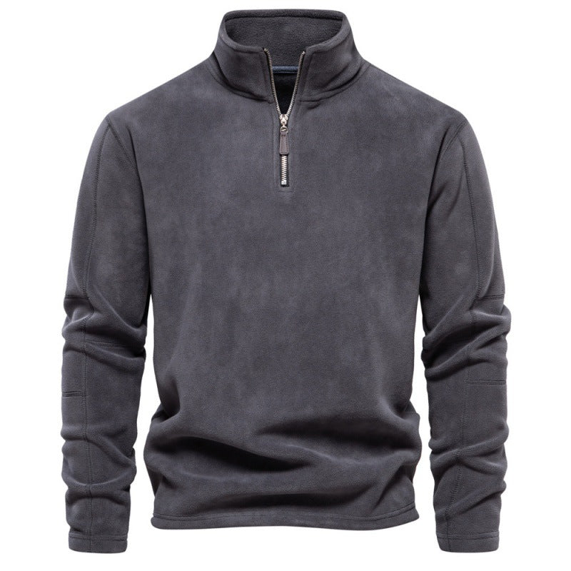 Herren Fleece Pullover Sweatshirts | Herbst-Winter 2025 Europa Mode | Half-Zip Stehkragen Tops | HD08