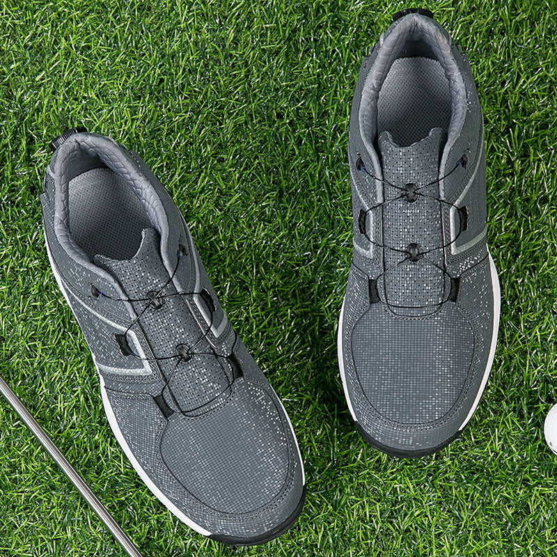 Herren Golfschuhe Schnellschnürung Leder Golf Training Anti-Rutsch-Sneaker | G160