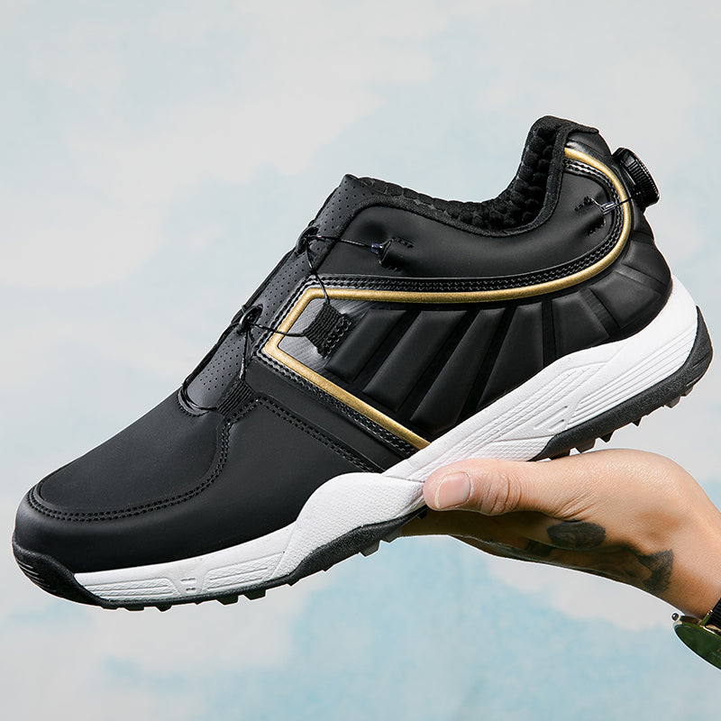 Herren Golfschuhe Schnellschnürung Leder Golf Training Anti-Rutsch-Sneaker | G160