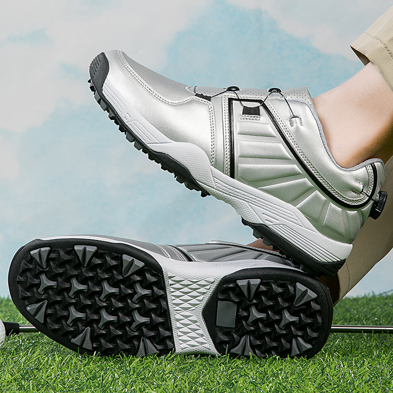 Herren Golfschuhe Schnellschnürung Leder Golf Training Anti-Rutsch-Sneaker | G160