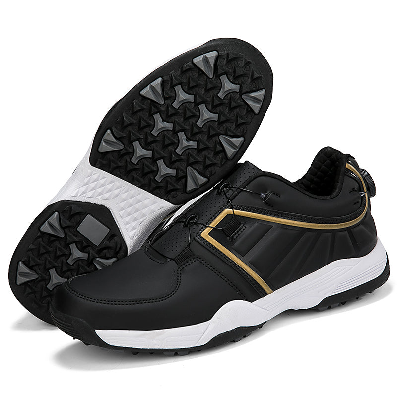 Herren Golfschuhe Schnellschnürung Leder Golf Training Anti-Rutsch-Sneaker | G160